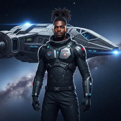 Cosmic Explorer in Elegant Spacesuit | Humanity's Quest for Knowledge