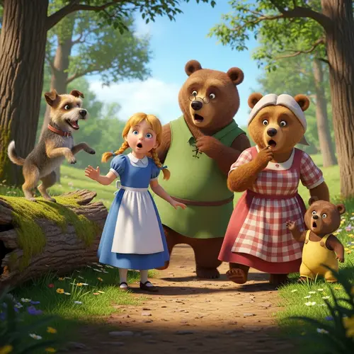 Feisty Perrito Barks at Goldilocks and Three Bears