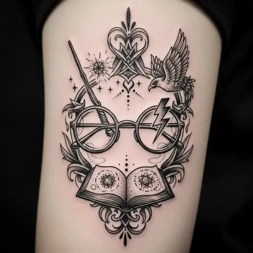 Harry Potter Tattoo Design | Magical Novel Series Ink Art