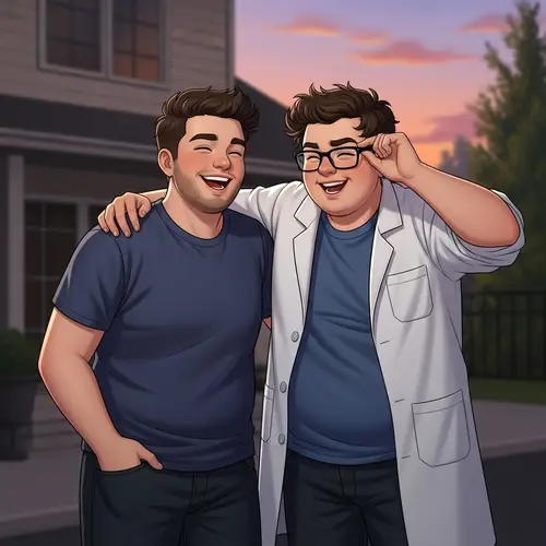 17-Year-Old Male Friends Enjoy Sunset - Student and Computer Scientist