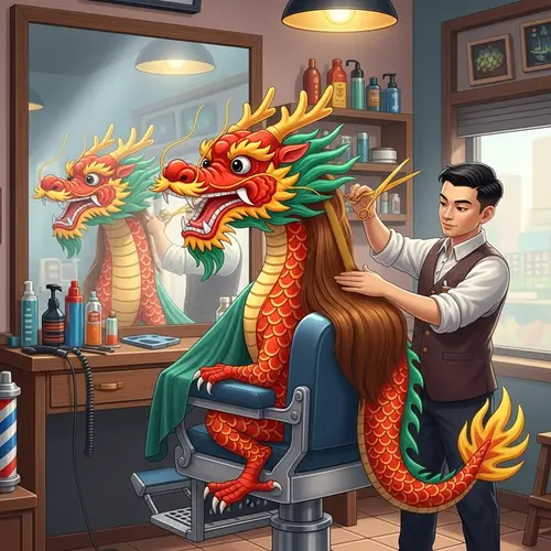 Chinese Dragon Barber Experience | Fun & Vibrant Haircut