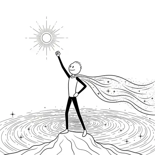 Powerful Idealism Stickman Illustration