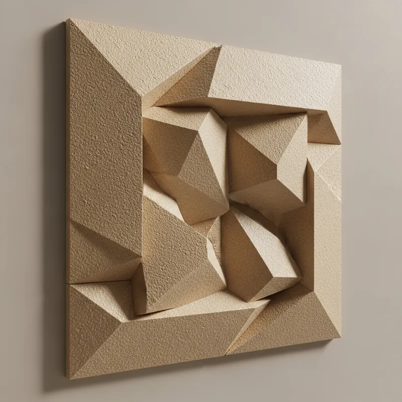 3D Model Exterior Decoration: Foam Shapes with Beige Finish