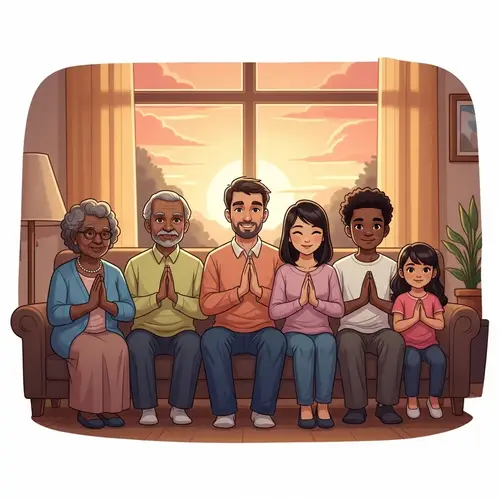 Heartwarming Diverse Family Demonstrating Gratitude and Respect