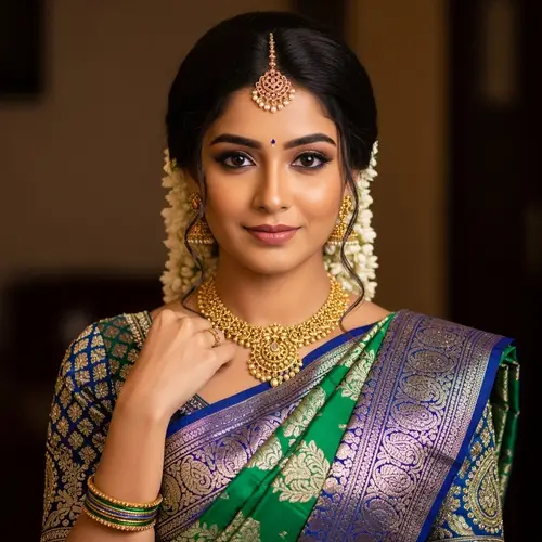 Beautiful Girl in Saree: Traditional South Asian Attire