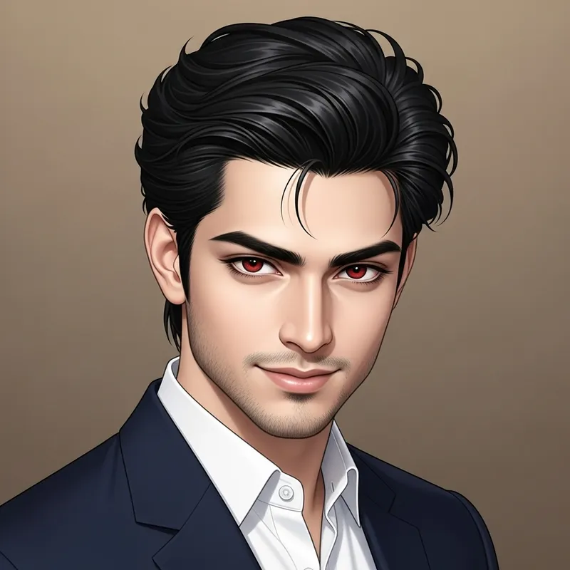 Captivating South Asian Man with Red Eyes and Pale Skin