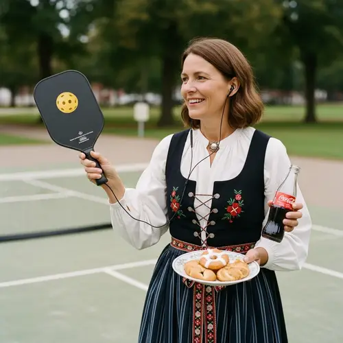 Danish Woman in Traditional Attire Enjoying Park Activities