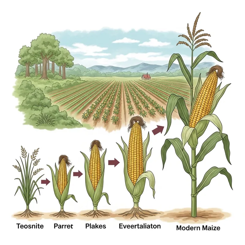 Evolution of Maize: From Wild Teosinte to Modern Corn Varieties