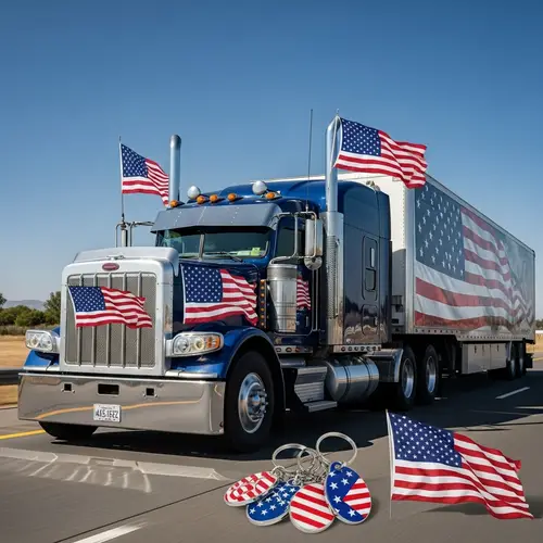 American Flag Merchandise on Mighty Semi-Truck | Patriot Trucking