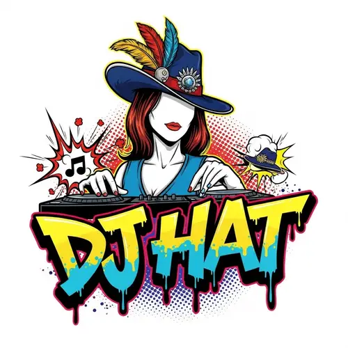 DJ Hat: Electronic DJ & Hat Maker with Pop Art Logo
