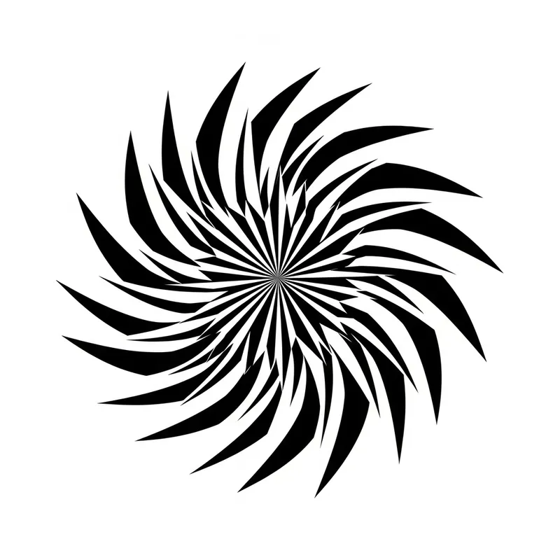 Wavey Black and White Geometric Shape Symbolizing Joy