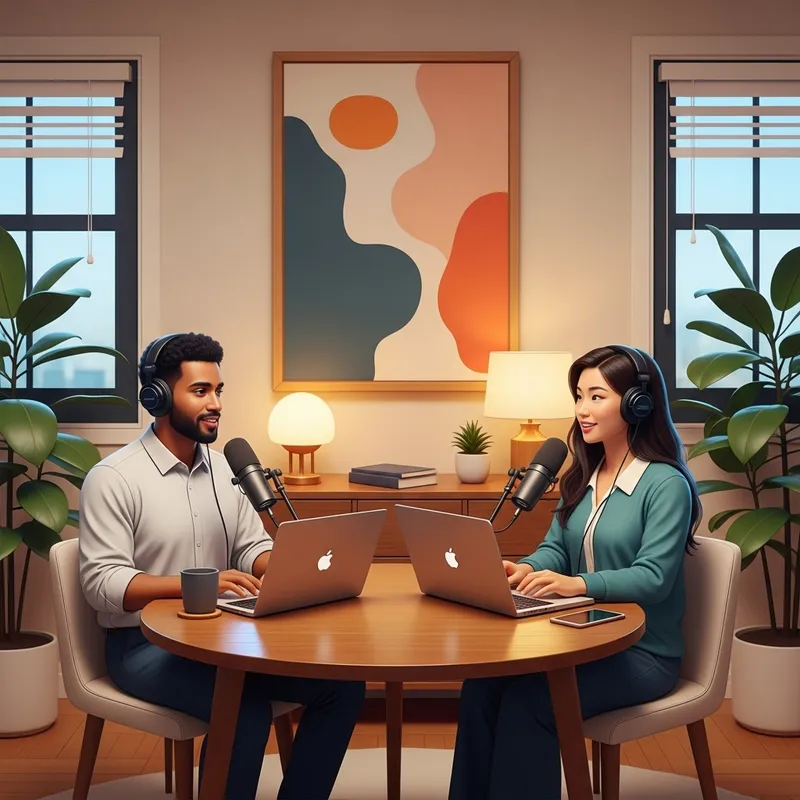 Diverse Podcast Recording Session and Engaging Conversations