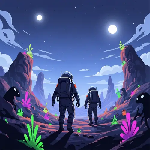 Mysterious Alien Planet Exploration - Thrilling Intergalactic Adventure