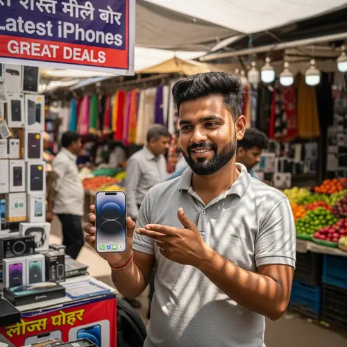 South Asian Man Selling iPhone