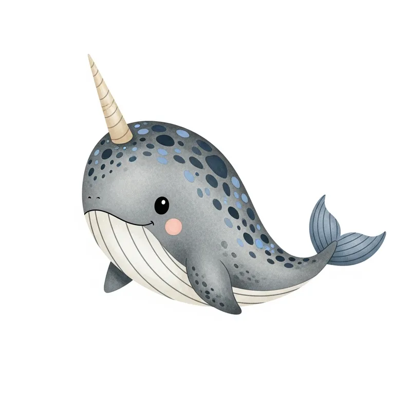 Charming Narwhal Illustration in Scandinavian Style