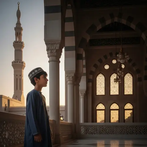 A Boy with Masjid: Capturing Culture and Elegance