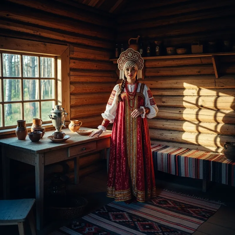 Russian Style Fashion Photo in the Wood | Kodak Vision3 500 Film