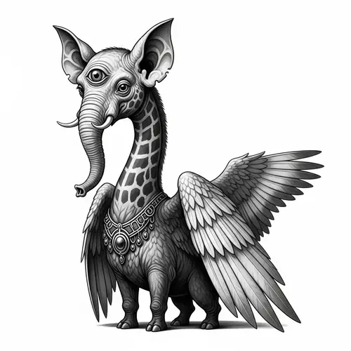 Intriguing Creature with Large Ears, Singular Eye, and Winged Structure