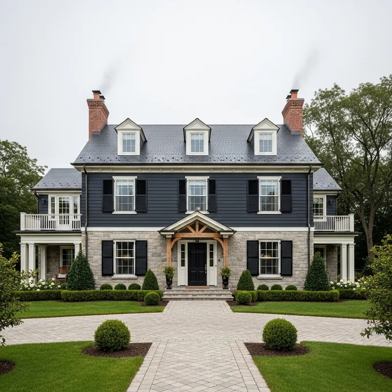 Black Renaissance House - Classic Design with Gabled Roofs