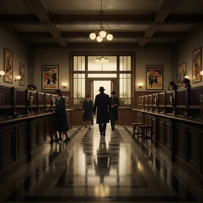 Film Noir Bank Robbery Scene