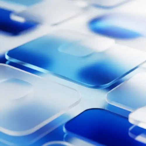 Glassmorphism Design Trend: Abstract 3D Realism in Blue and White