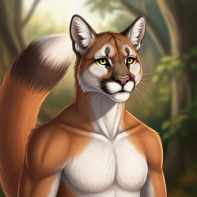 Furry Anthro Cougar Fox Digital Painting
