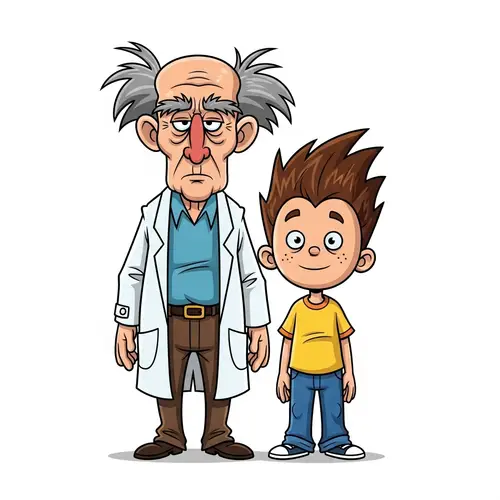 Rick and Morty Cartoon Characters in Illustration