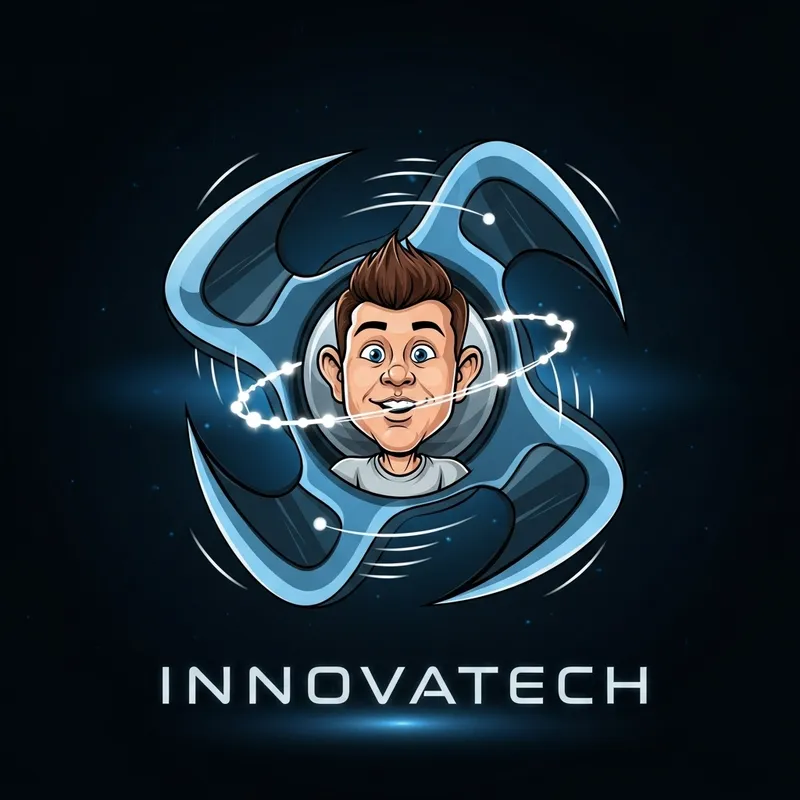 Create Animated Technology Company Logo: Spinner Body Caricature