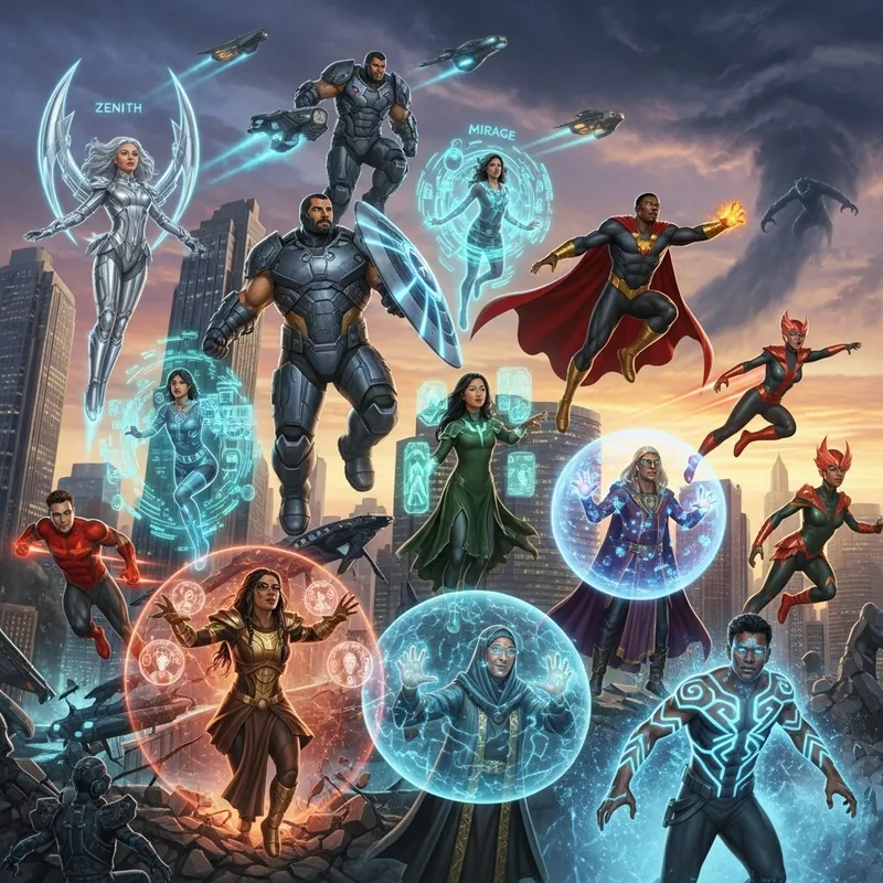 Cityscape Showdown: Heroes Unite Against Catastrophe