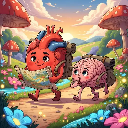 Heart and Brain Journey: Exploring Together with Backpacks or Map