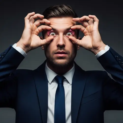 Unusual Eyelid Flipping by a Handsome Man