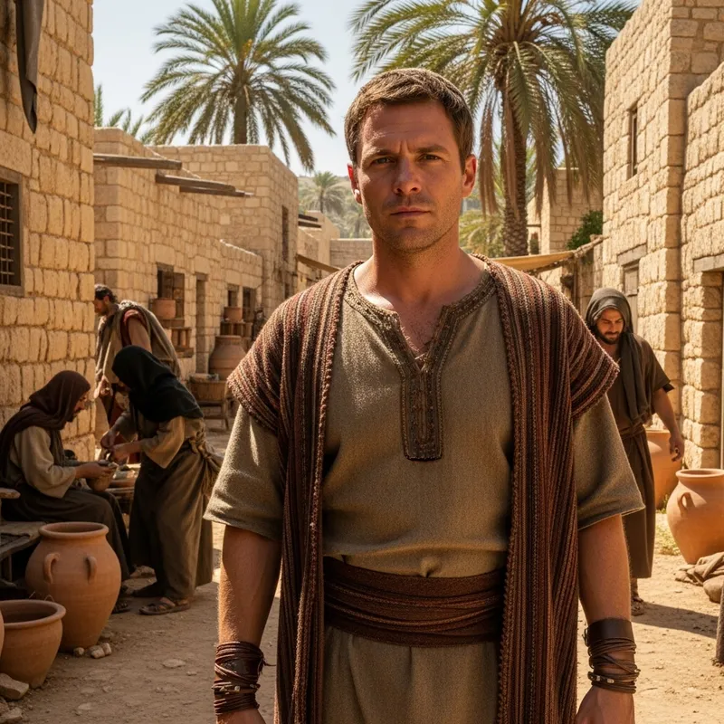 Ancient Israel Cartoon: Portrait of a Serious 35-Year-Old Man