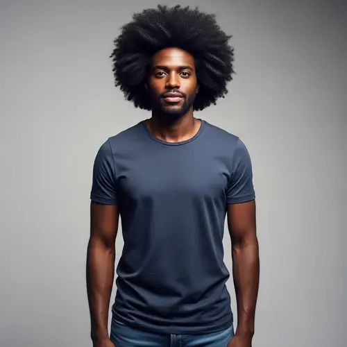 Black Man with Afro Hairstyle | Casual Dressed Portrait