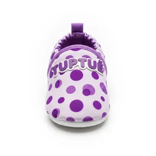 TUPTUŚ Child's Shoe Graphic Design with Purple Spots