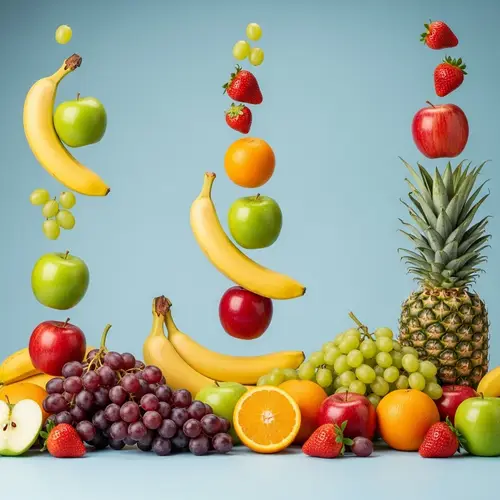Colorful Fruits in Motion - Vibrant Display