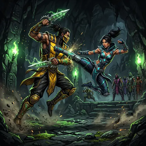 Intense Hand-to-Hand Combat Game with Colorful Fighter Costumes