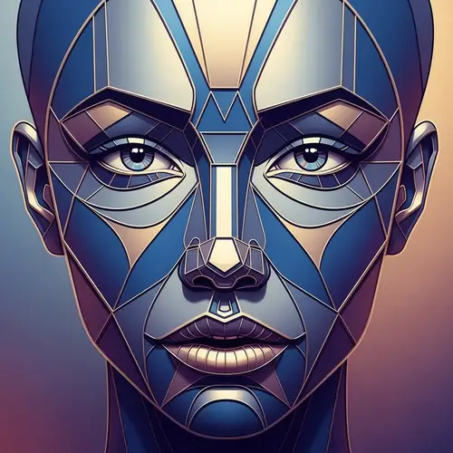 Geometric Female Face Art | Abstract Human-Like Qualities