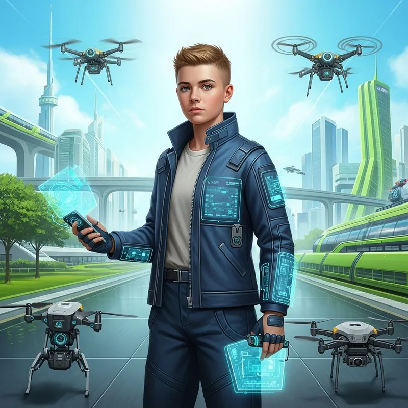 Teenager from Future in Futuristic High-Tech Setting Teenager from Future in Futuristic High-Tech Setting