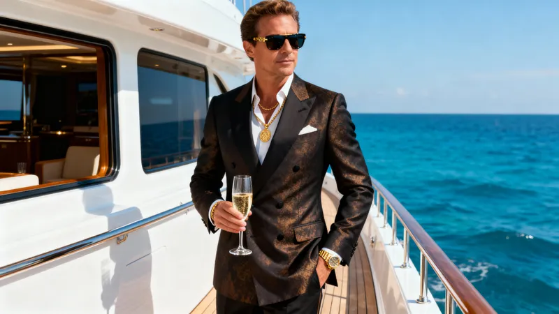 Luxury Yachting: Businessman on Superyacht