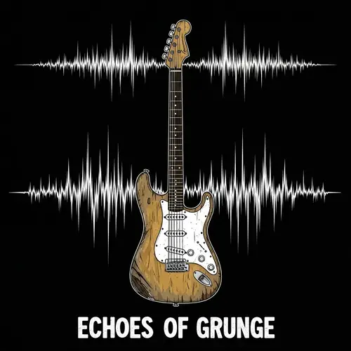 Echoes of Grunge: Distorted Electric Guitar Illustration