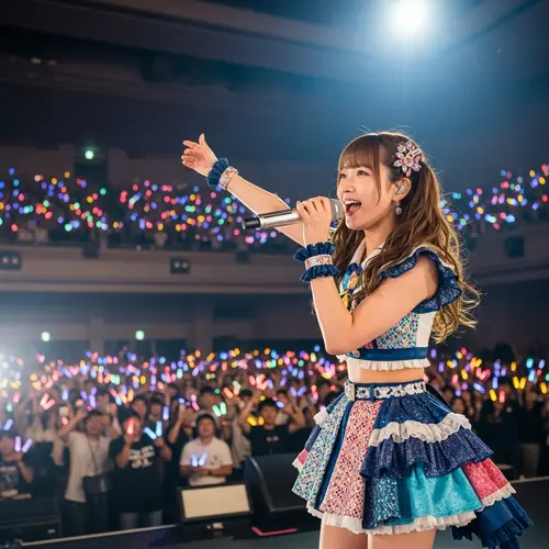 Jpop Idol Girl Performer: Energetic Performance on Stage