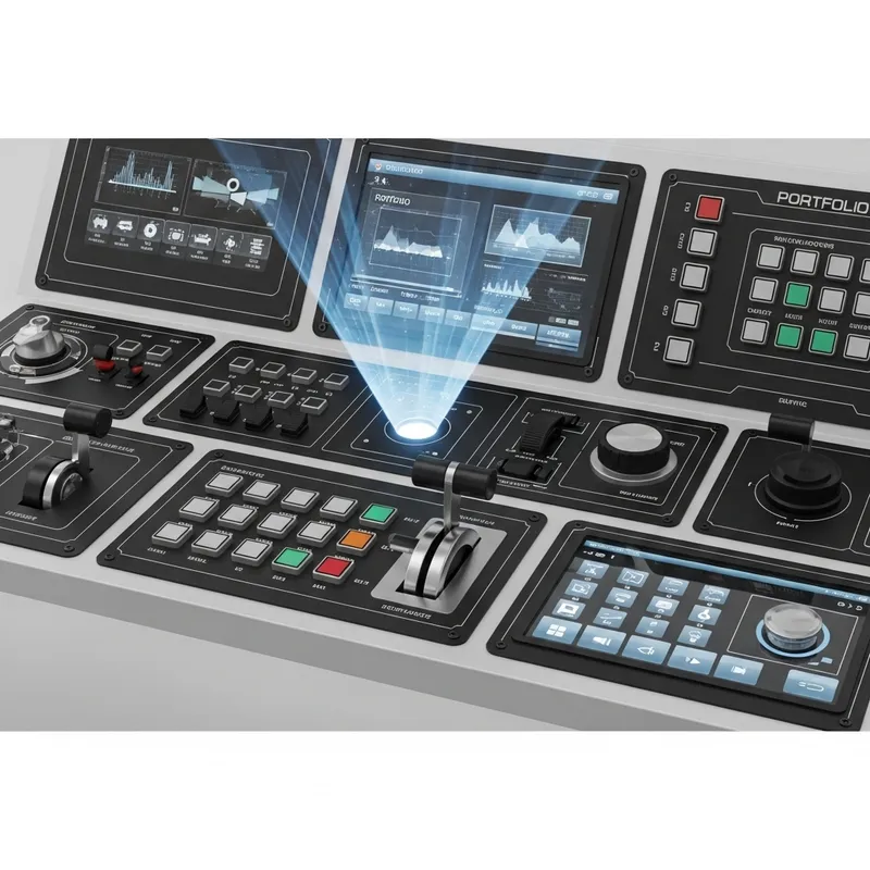 High-Tech Futuristic Control Panel for Portfolio Presentation High-Tech Futuristic Control Panel for Portfolio Presentation
