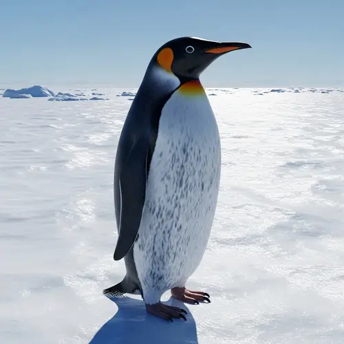 Glossy Penguin Standing on Ice Field | Antarctic Wildlife