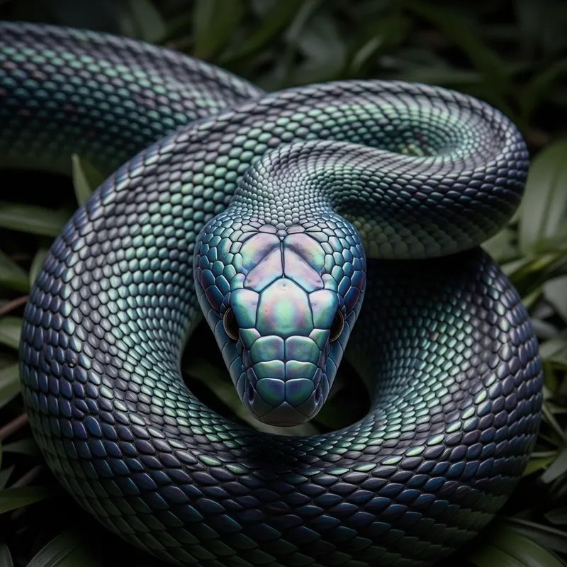 Enigmatic Serpent with Anonymous Face