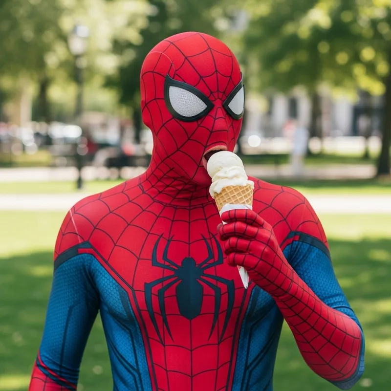 Spider-Man Eating Ice Cream - City Park Delight