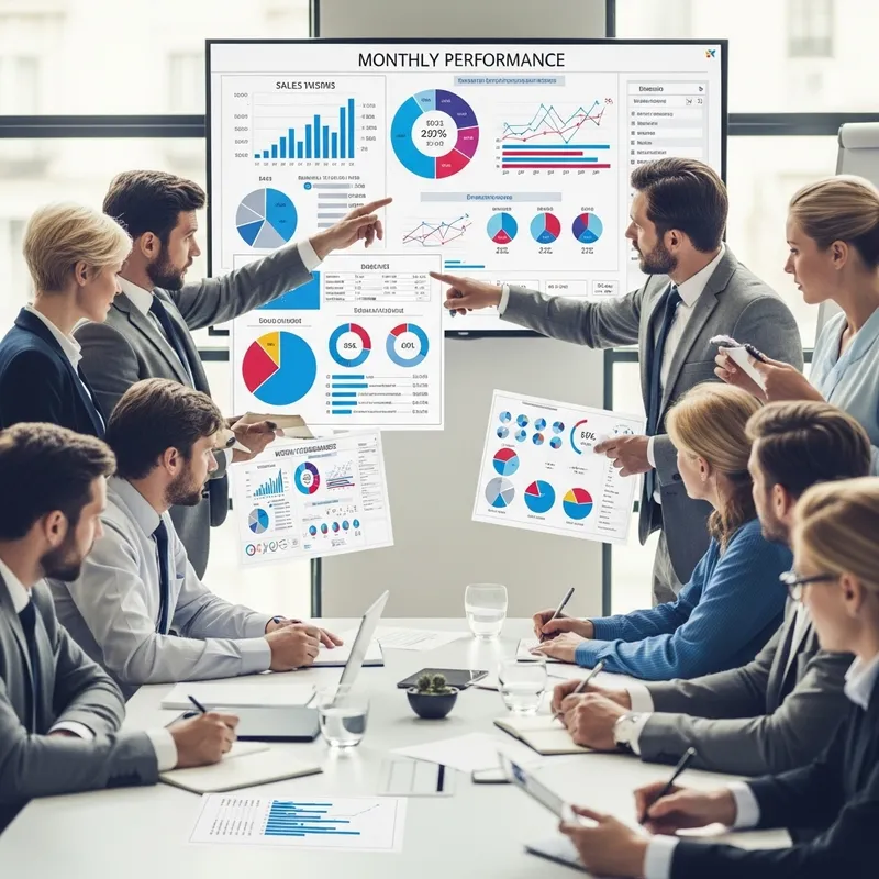 European Sales Team Analyzing Monthly Results: Importance of KPIs