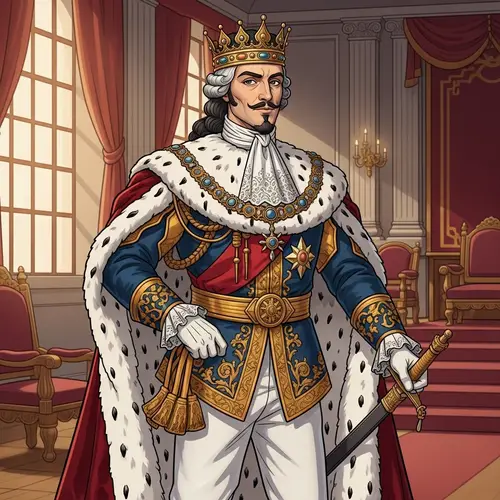 Majestic King Illustration | Opulent Italian Royalty Artwork