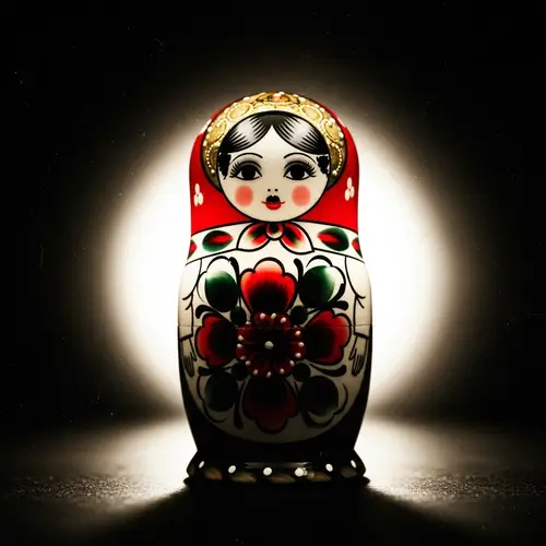 Russian Nesting Doll in Silent Film Style | Black and White Era