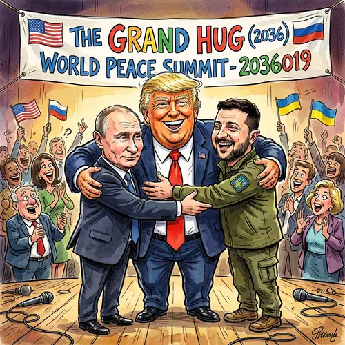 Trump, Putin & Zelensky: A Unique Caricature