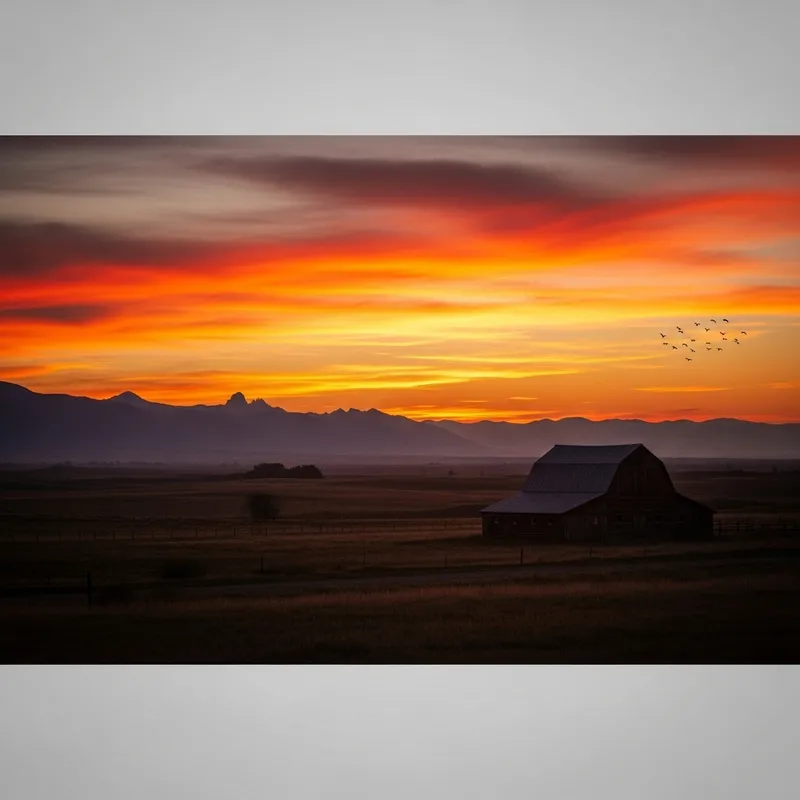 Metaphorical Sunset Over American Landscape